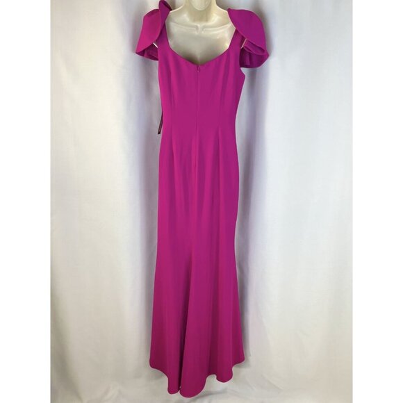 NWT Badgley Mischka Pink Twist Shoulder Detail Gown $650 - Picture 8 of 14